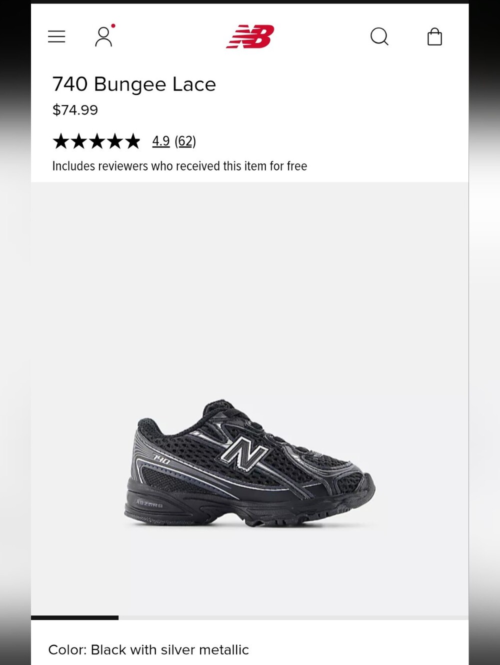 New Balance 740 Bungee Lace Toddler Shoes